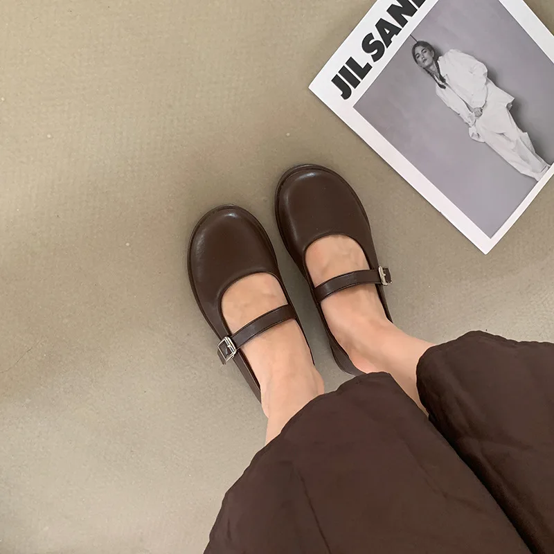 

Shoes Woman Flats All-Match Soft Modis Casual Female Sneakers Round Toe Dress Grandma 2021 Retro Comfortable Solid Fabric Mary J