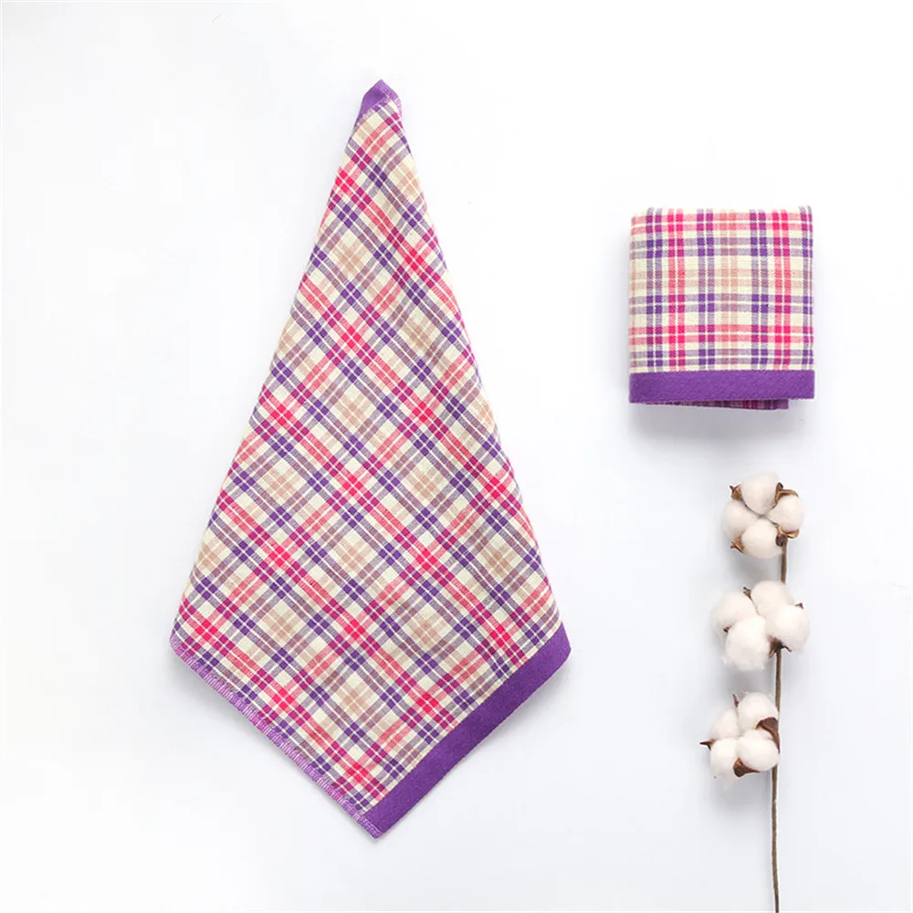 35 см хлопковое клетчатое полотенце для рук сухая рука фиолетовое синее пляжное