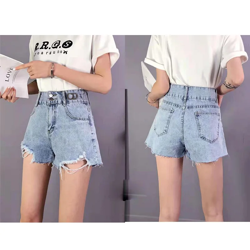 

2021 High Waist Women's Fashion Denim Shorts Trousers For Female Mom Pants