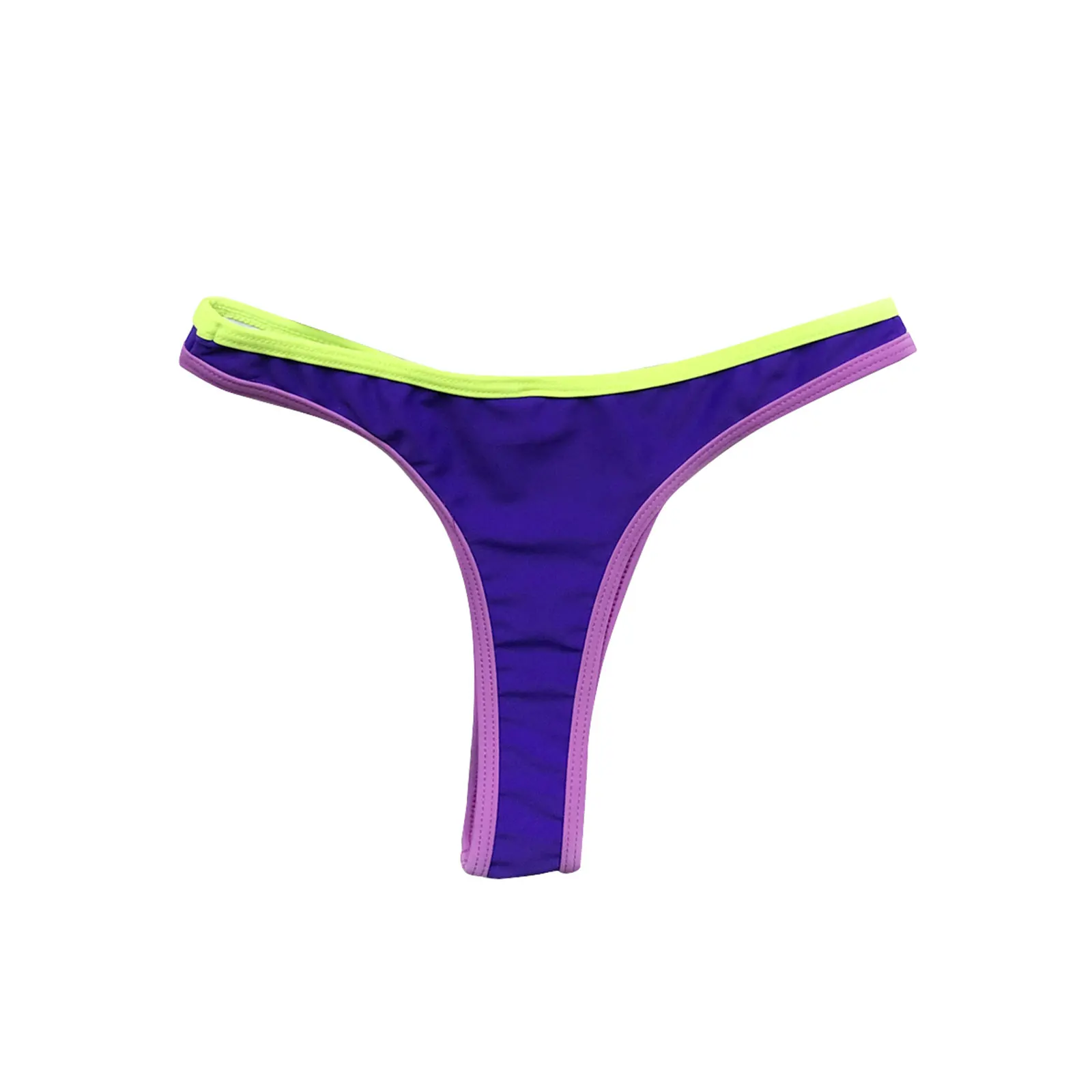 

Ladies Summer Split Swimwear Set, Adults Women Simple Style Contrast Color Three Color Splicing Bikini Sexy Backless Swimsuit