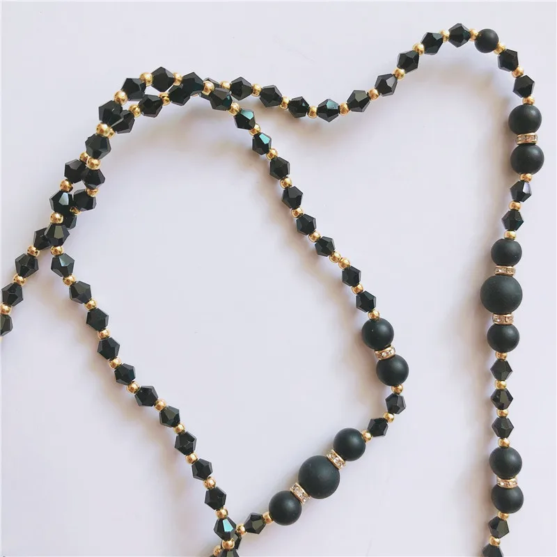 Золотистые черные цепочки для очков с хрустальными бусинами очки чтения