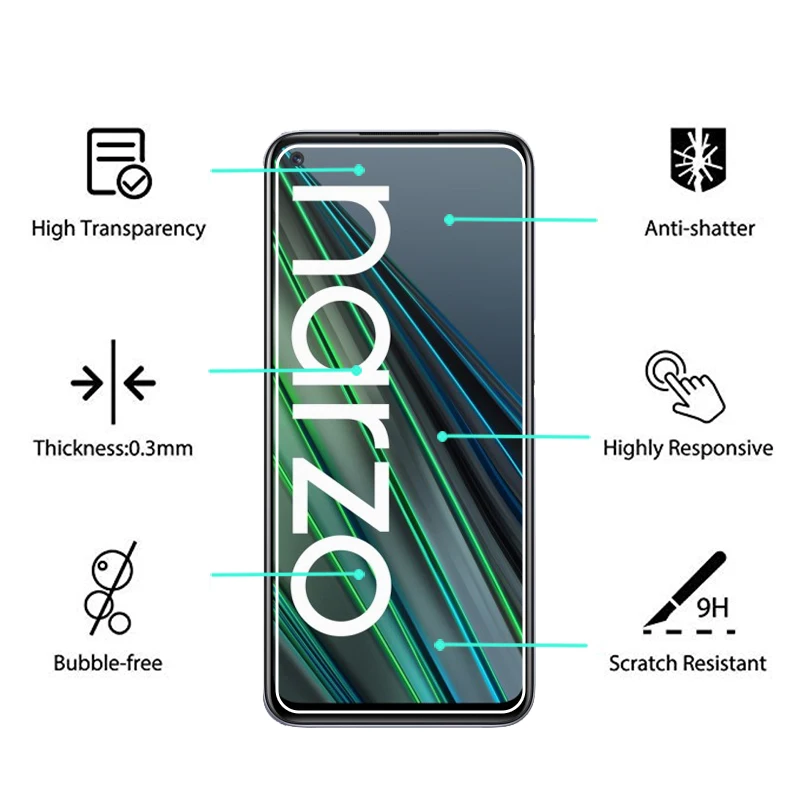 Закаленное стекло для REALME NARZO 30 5G 2 шт. Защитное экрана закаленное Realmi Narzo RMX3242