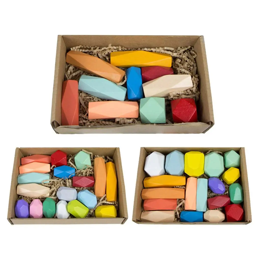 Натуральные сосновые игрушки для укладки развивающие забавные строительные