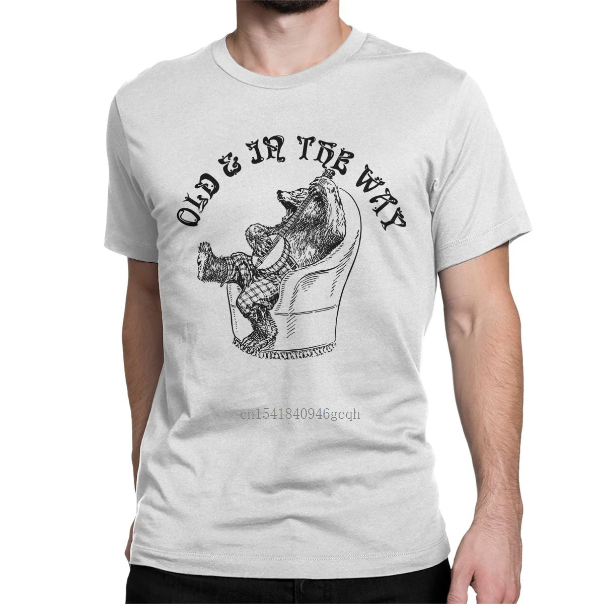 

Old In The Way Vintage Bear And Banjo T Shirts Men's Cotton Amazing T-Shirts Animals Tee Shirt Short Sleeve Clothing Unique