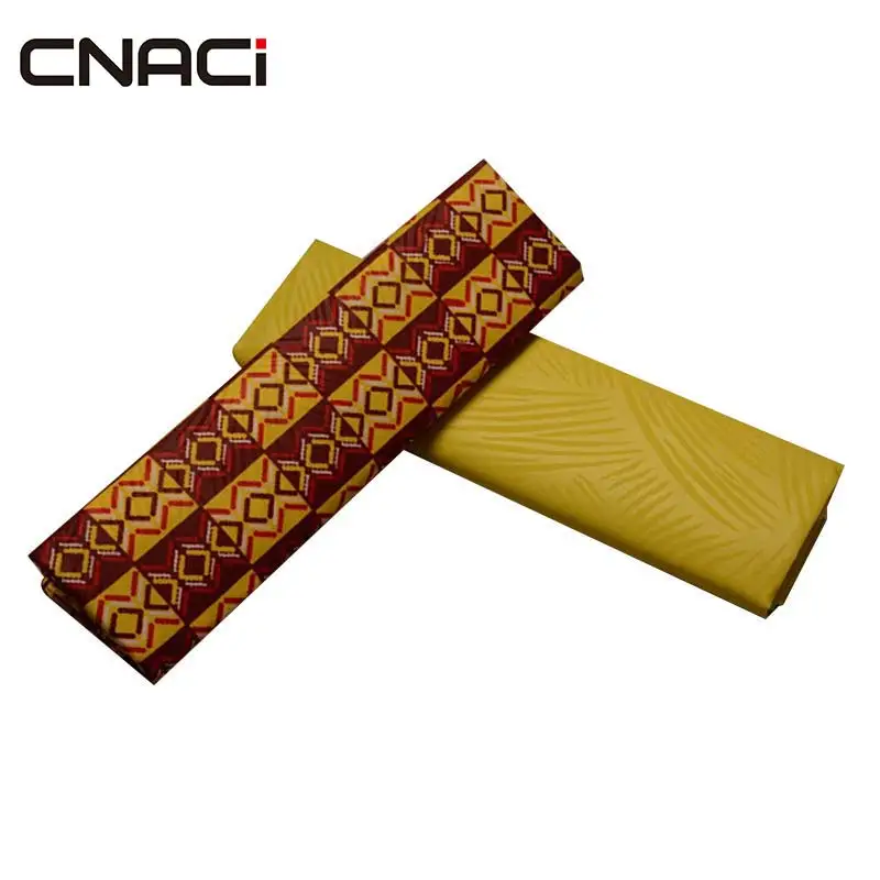 CNACI Новинка Kente Ткань Гана принт африканская ткань Анкара настоящий воск блок печать ткань 2+ 2 ярдов для женского платья - Цвет: 19070024