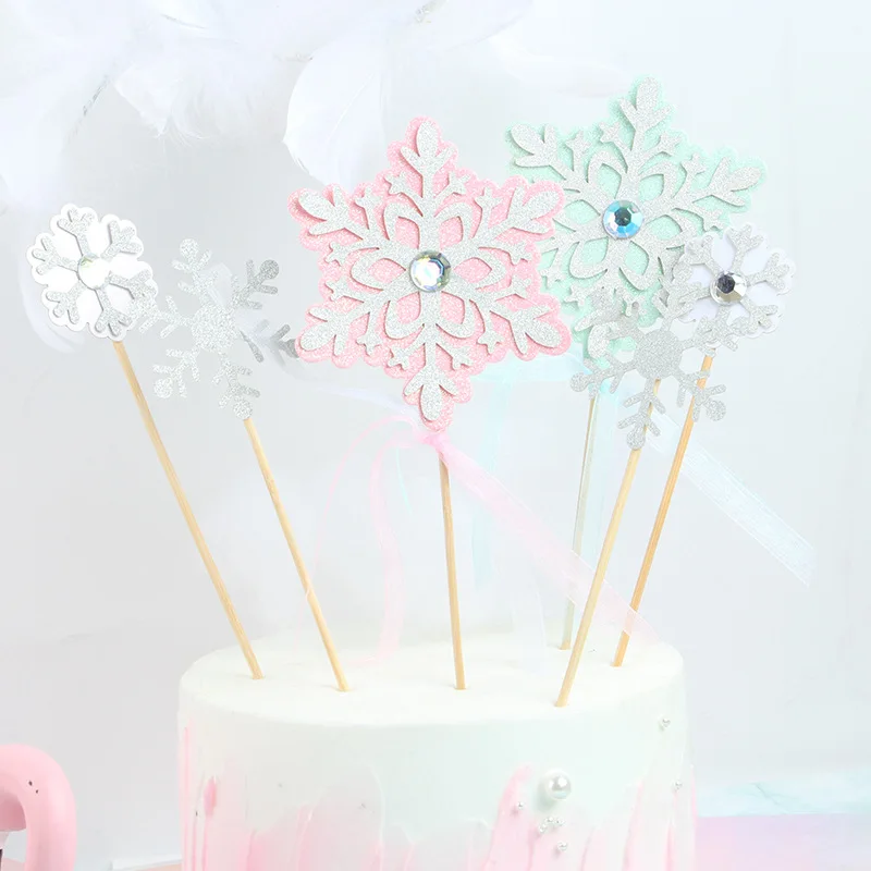 3 шт. Рождественские снежинки капкейки топперы для маленьких девочек
