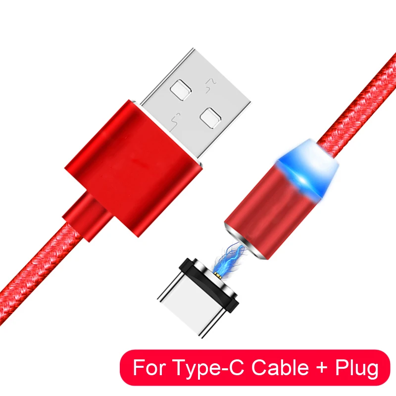 Oppselve Магнитный Micro USB кабель для iPhone samsung Android мобильный телефон Быстрая зарядка usb type C кабель Магнитный зарядный провод шнур - Цвет: Red Type C Cable