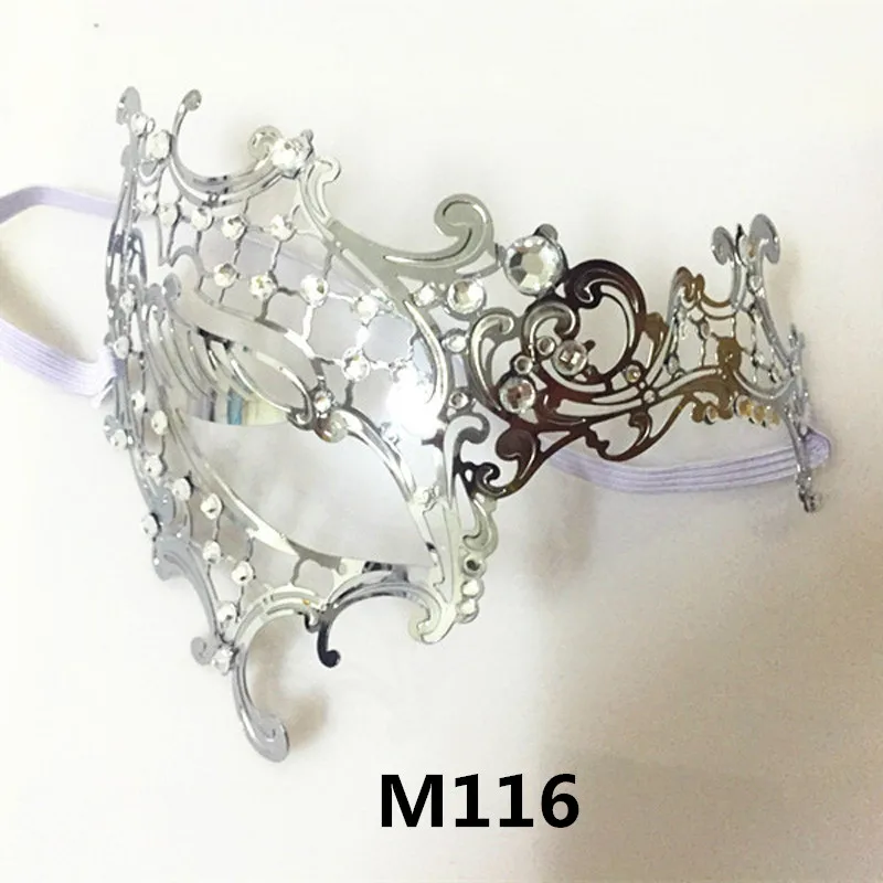 M116 silver Различных форм и цветов винтажная металлическая лазерная резка Phantom маска на Хэллоуин Венеция карнавал маскарад для мужчин - Цвет: M116 silver