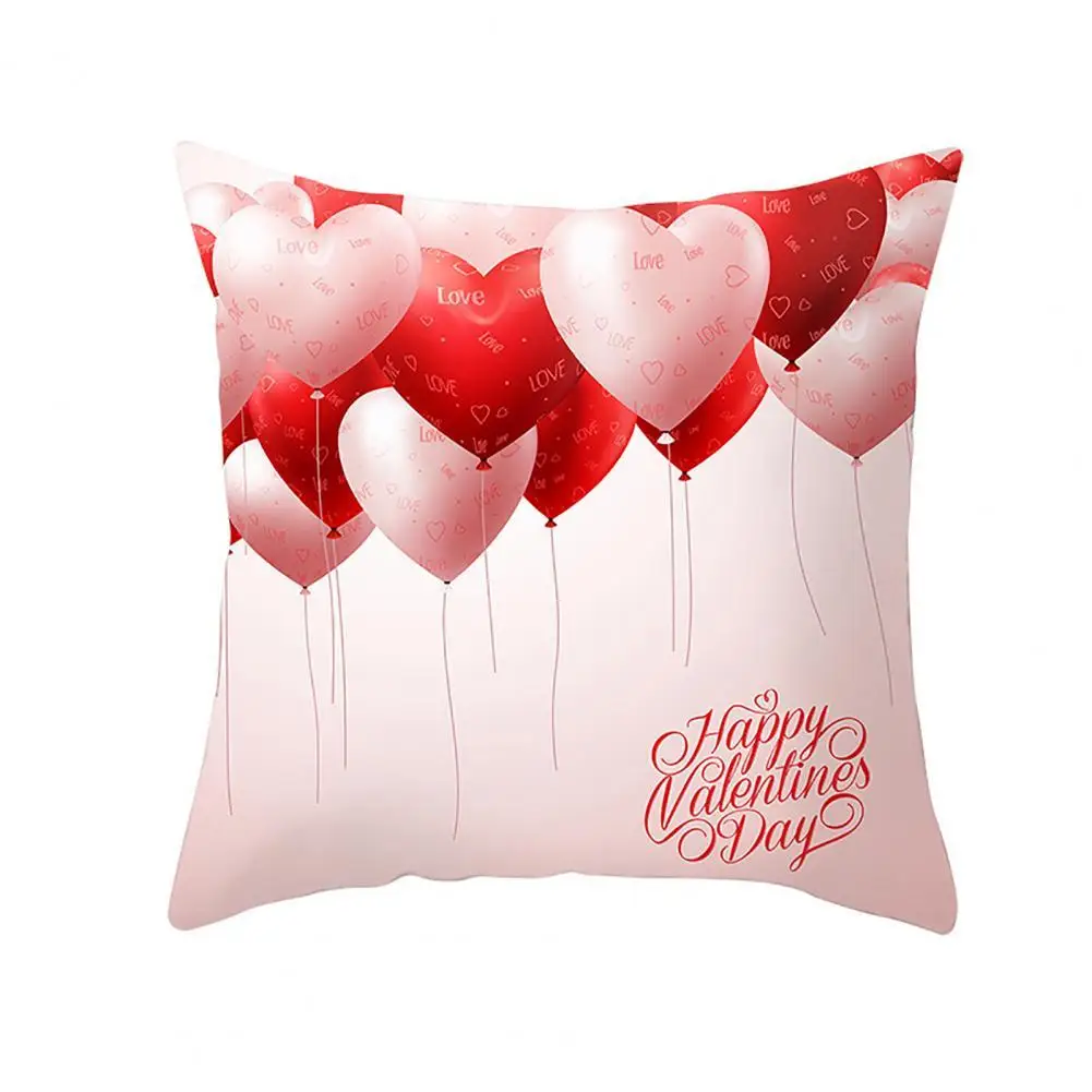 

Polyester Peach Skin Convenient Elegant Heart Pattern Pillowcase Hard to Fade Cushion Case Festive Touch for Dorm