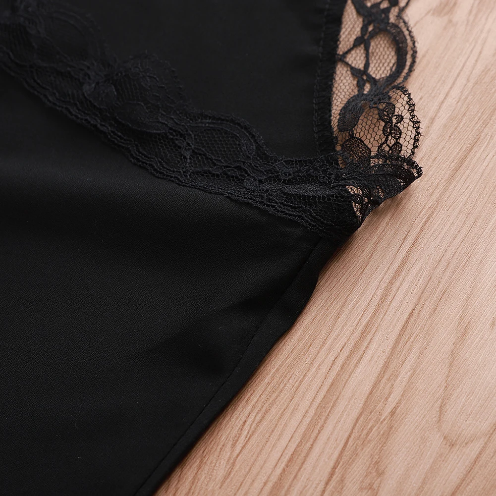 Размера плюс женская футболка сексуальная однотонная кружевная Лоскутная