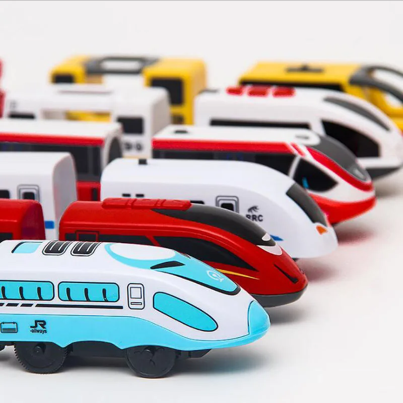 Новая деревянная железная дорога набор электрических поездов игрушки модель