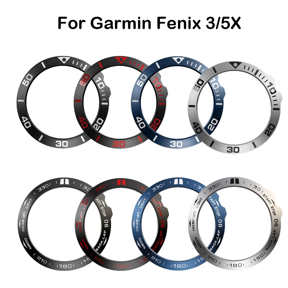 

Watch Ring Adhesive Cover Anti Scratch Metal Case For Garmin Fenix 5X /5X Plus Bezel Insert Fenix 3 Fenix 3 HR