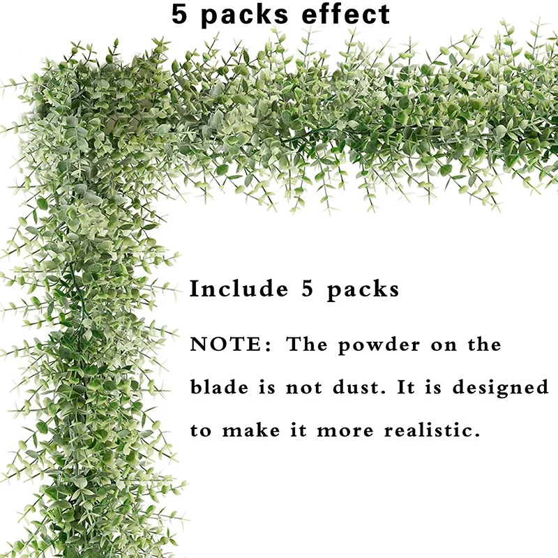5 Packs 30Ft Artificial Eucalyptus Garlands Fake Greenery Vines Faux Hanging Plants for Wedding Table Backdrop Arch Promotion | Дом и сад
