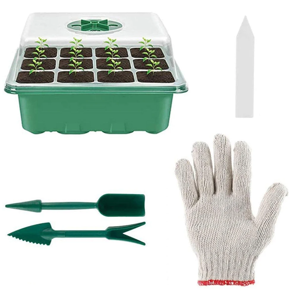 

Tray For Gardening Bonsai Propagation Seeds Baskets Mini Greenhouse Plant Grow Kit Pots Nursery Insert 12 Hole Seedling Box
