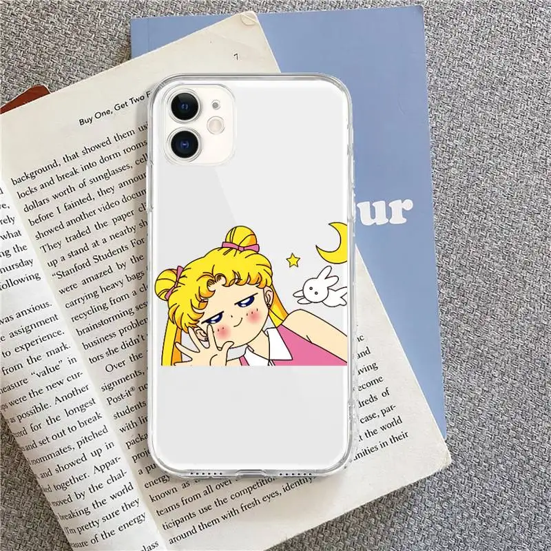 

Cute Sailor Moon Anime Phone Case for iPhone 8 7 6 6S Plus X 5S SE 2020 XR 11 pro XS MAX 12 12Mini