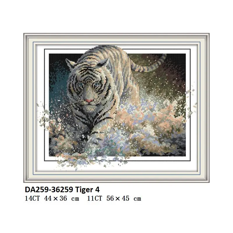 Cross Stitch DA259 Joy Sunday Набор для вышивания крестиком в китайском стиле с изображением тигра и животных 14ct 11ct Aida холст DMC Набор для вышивания DIY Набор для рукоделия домашний декор - Цвет: Cross Stitch DA259