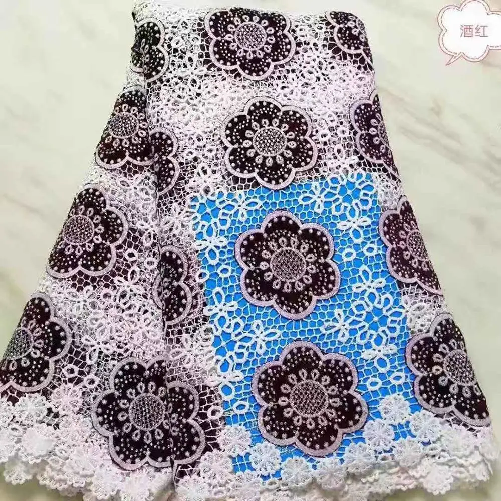 Белая лента из страз гипюр кружева превосходная вышитая африканская фланелевая