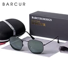 Стеклянные солнцезащитные очки BARCUR UV400, винтажные металлические шестиугольные Круглые Солнцезащитные очки es для женщин и мужчин
