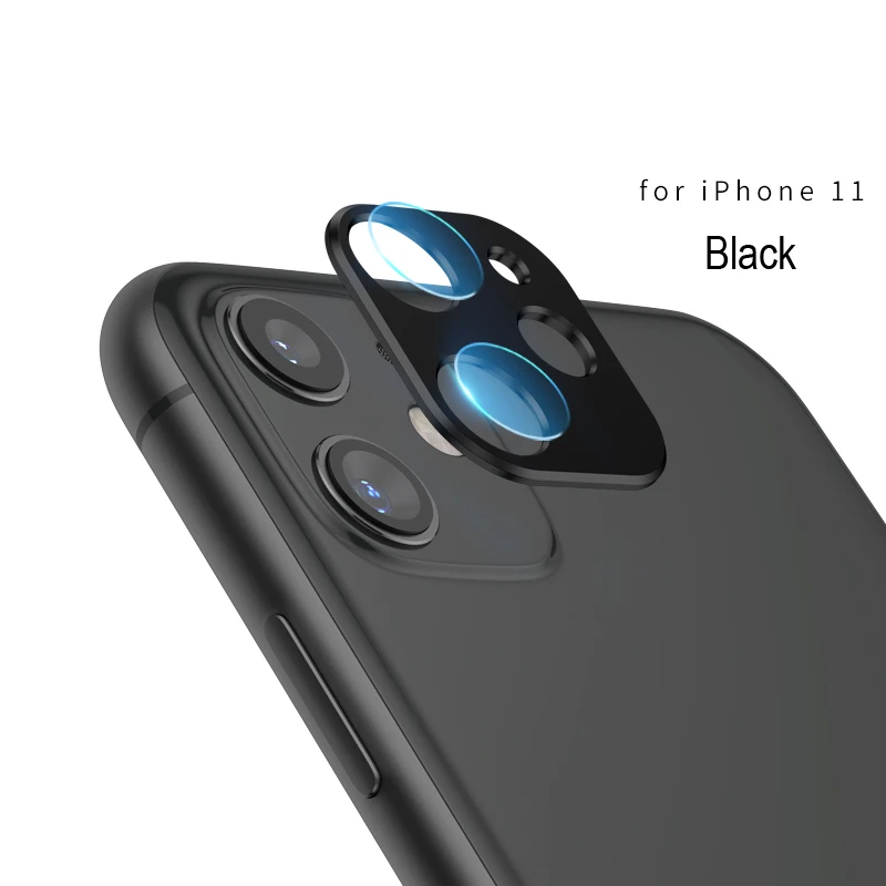 Black with Glass Защита для экрана камеры для iPhone 11 pro max+ задняя крышка для объектива защитный чехол для Apple iPhone 11 XR стеклянная пленка аксессуары - Цвет: Black with Glass