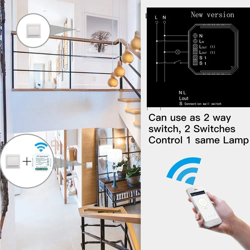 

Mini Smart WiFi Switch Module for Smart Life/Tuya APP Remote Control Voice Control/Timer Work with Alexa Google Home IFTTT