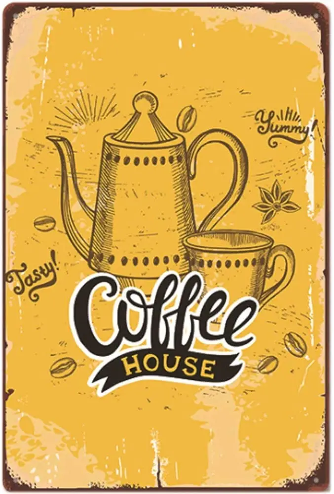 

Coffee House Retro Metal Tin Sign Plaque Poster Wall Decor Art Shabby Chic Gift