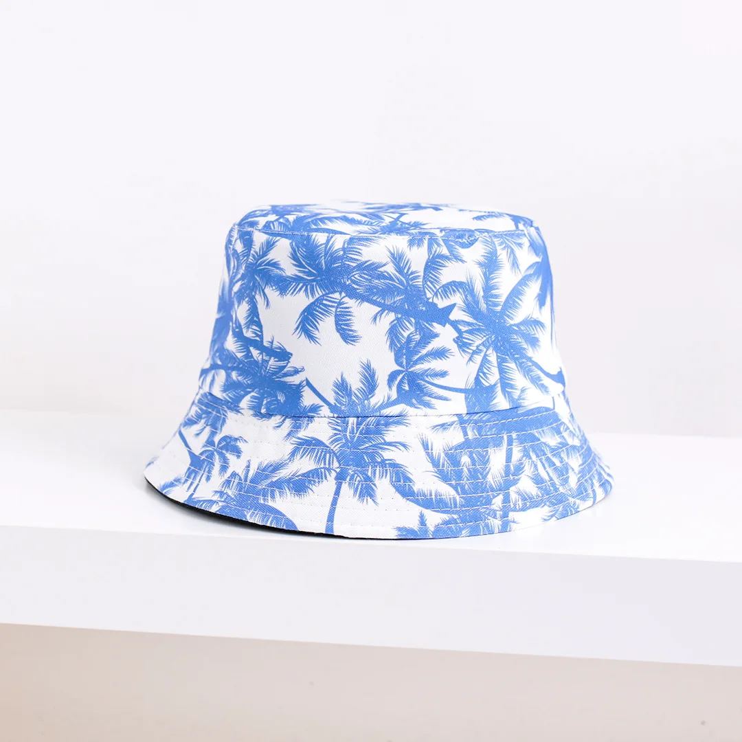 

Female spring and summer fisherman hat sunshade coconut tree basin hat versatile leisure double-sided outdoor bucket hat