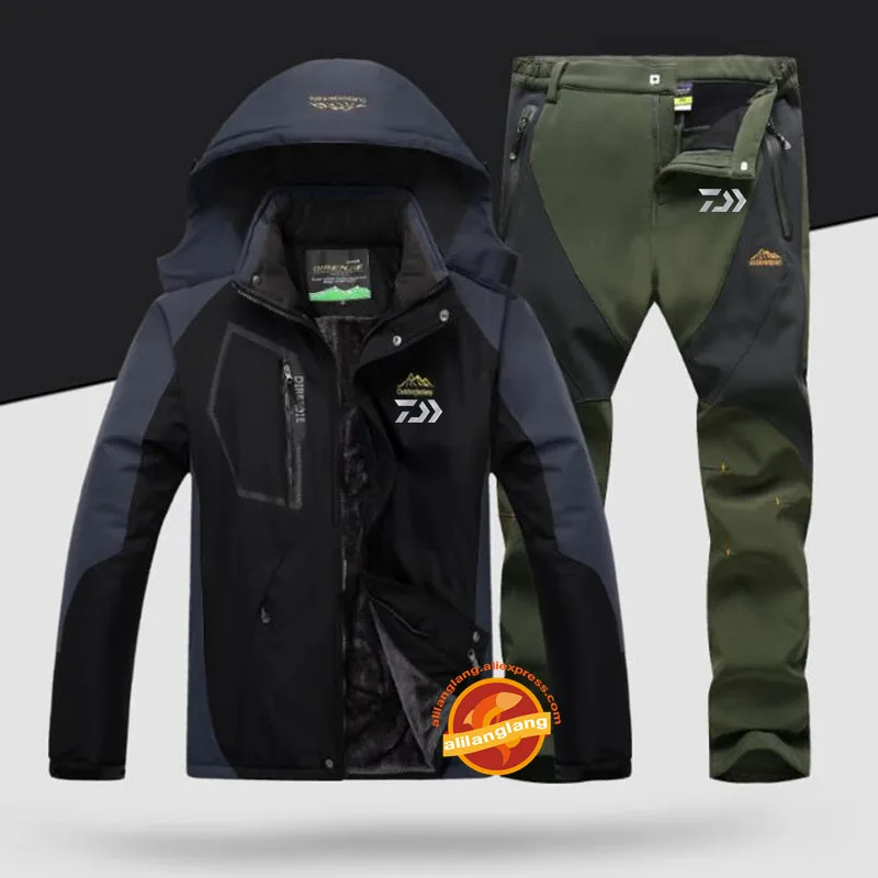 

2021Yamato Fishing Pants Plus Velvet Fishing Suit Fishing Stretch Pants Sports Men's Fishing Clothes Outdoor Warm