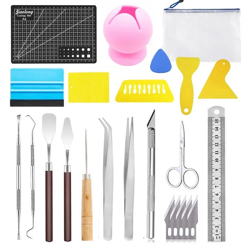 

24PCS Vinyl Weeding Tool Set DIY Craft Vinyl Relief Carving Art Dried Flower Tool Set Silhouette Making Tool