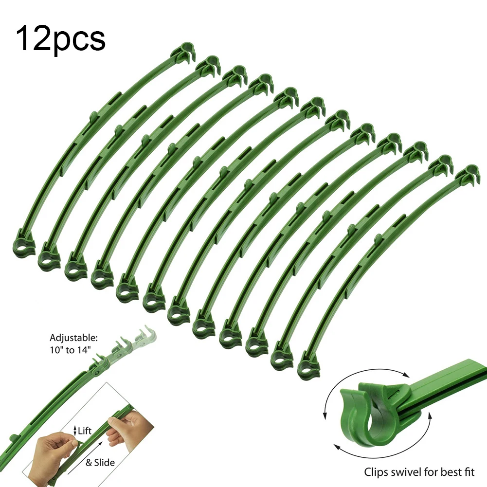 

12 Pcs 25.4cm Length Stake Arms Tomato Cage Expandable Trellis Connectors 11mm Diameter Stakes Buckle Garden Plant Grow Supplies