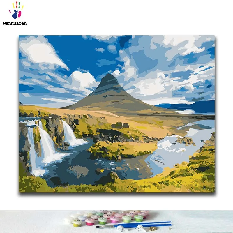 DIY окраска по номерам с природным ландшафтом в картины &quotгоры&quot комплекты 40x50