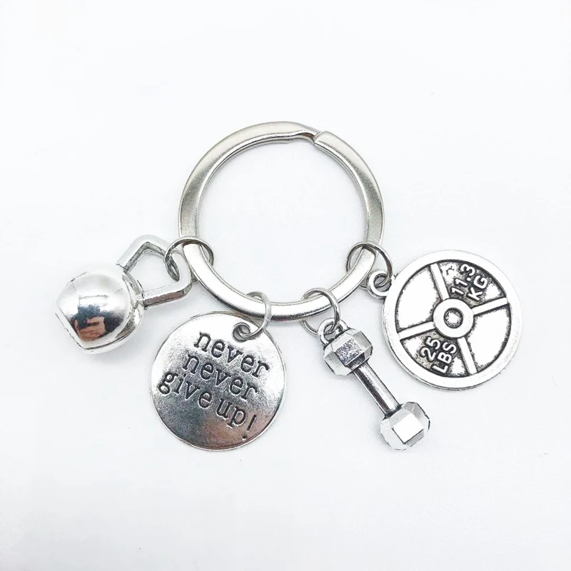 Мода для мужчин и женщин фитнес-брелок harajukupular персонализированная штанга