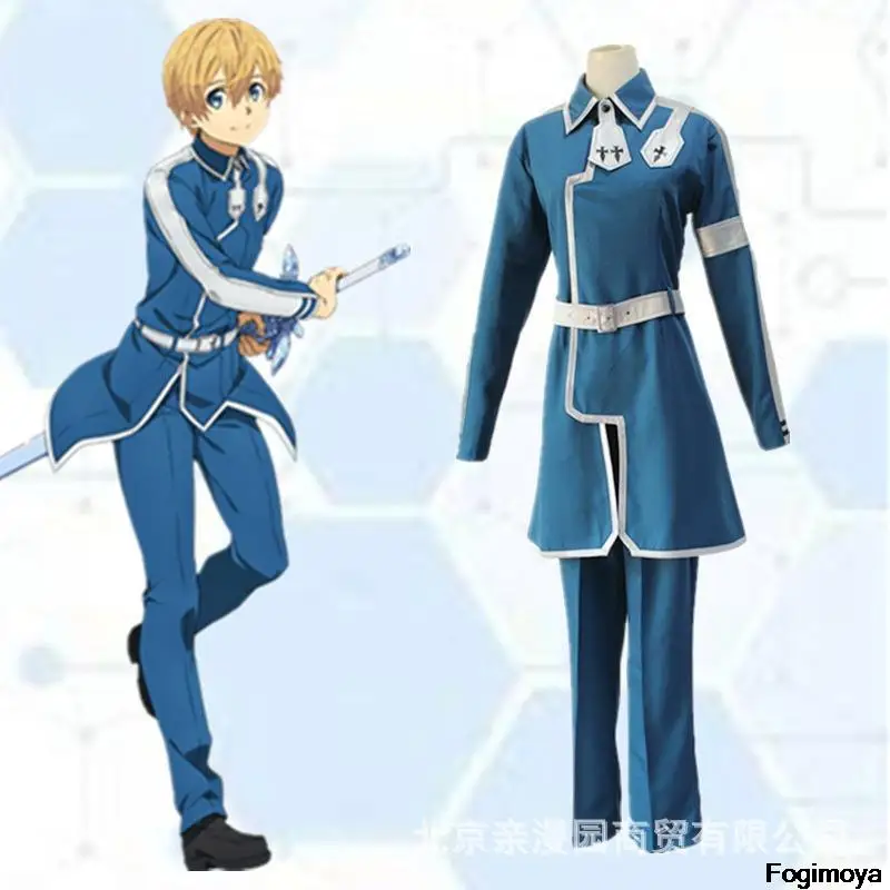 

Sword Art Online SAO Kirito Kirigaya Kazuto Robe Cosplay Costumes Long Overcoat Trench Coat Eugeo Cosplay Adult Full Set Men