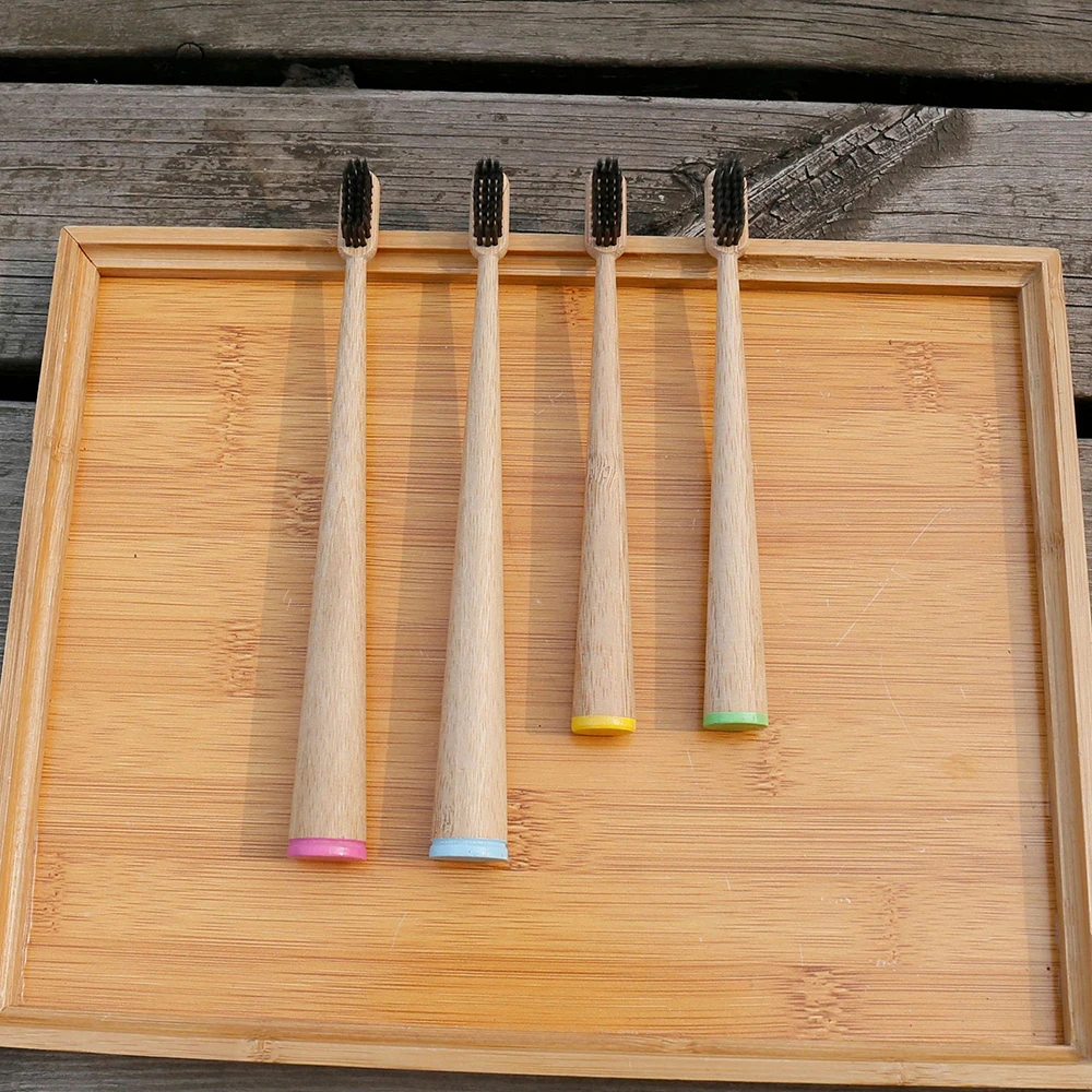 1 шт. зубная щетка с мягкой щетиной большой конусной ручкой экологичный