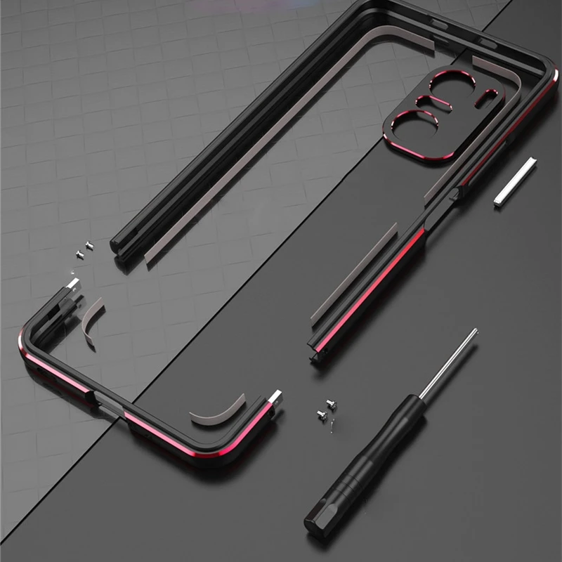 

case For POCO F3 5G Aluminum metal bumper Frame Slim Cover phone case+ carmera Protector