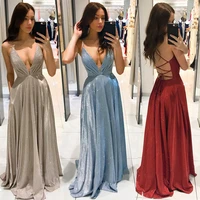 sexy solid sleeveless deep v neck off shoulder sling dress elegant sequins birthday party long dress sweet style women clothing