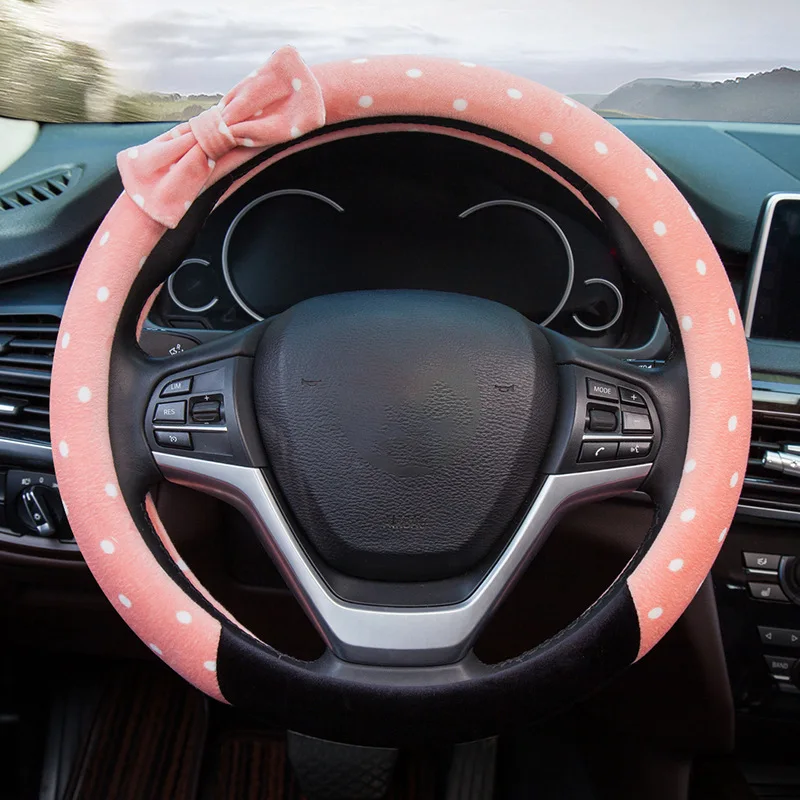 

Universal Cartoon Cute Steering Wheel Cover Interior Bow Steering Wheel Cover Car Auto Accessories Cover
