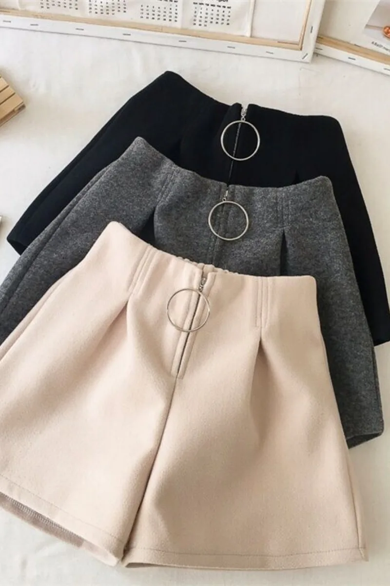 

Woollen Wide Leg Casual Women's Autumn And Winter 2020 New High Waisted Korean Version Versatile Wear Shorts And Boo