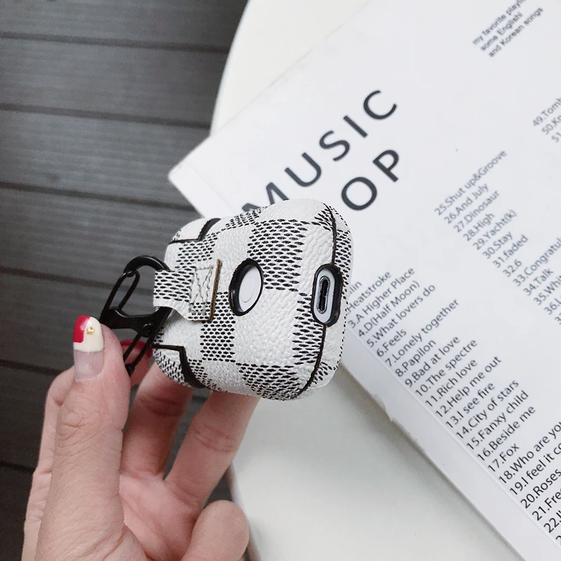 Чехлы для Apple Airpods, роскошные наушники из искусственной кожи, защитный чехол для Air Pods 1, 2, застежка-крючок, брелок, сумка для наушников
