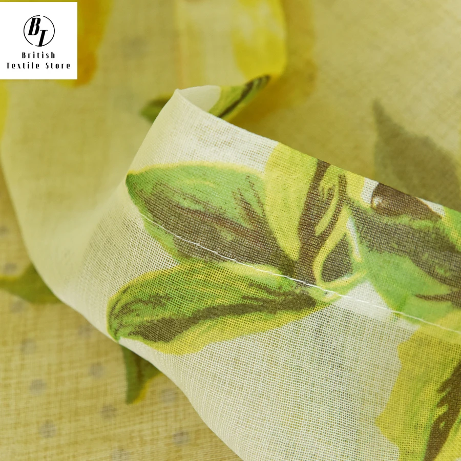 2022 пасторальный стиль желтый лимонный принт кухонные занавески для гостиной