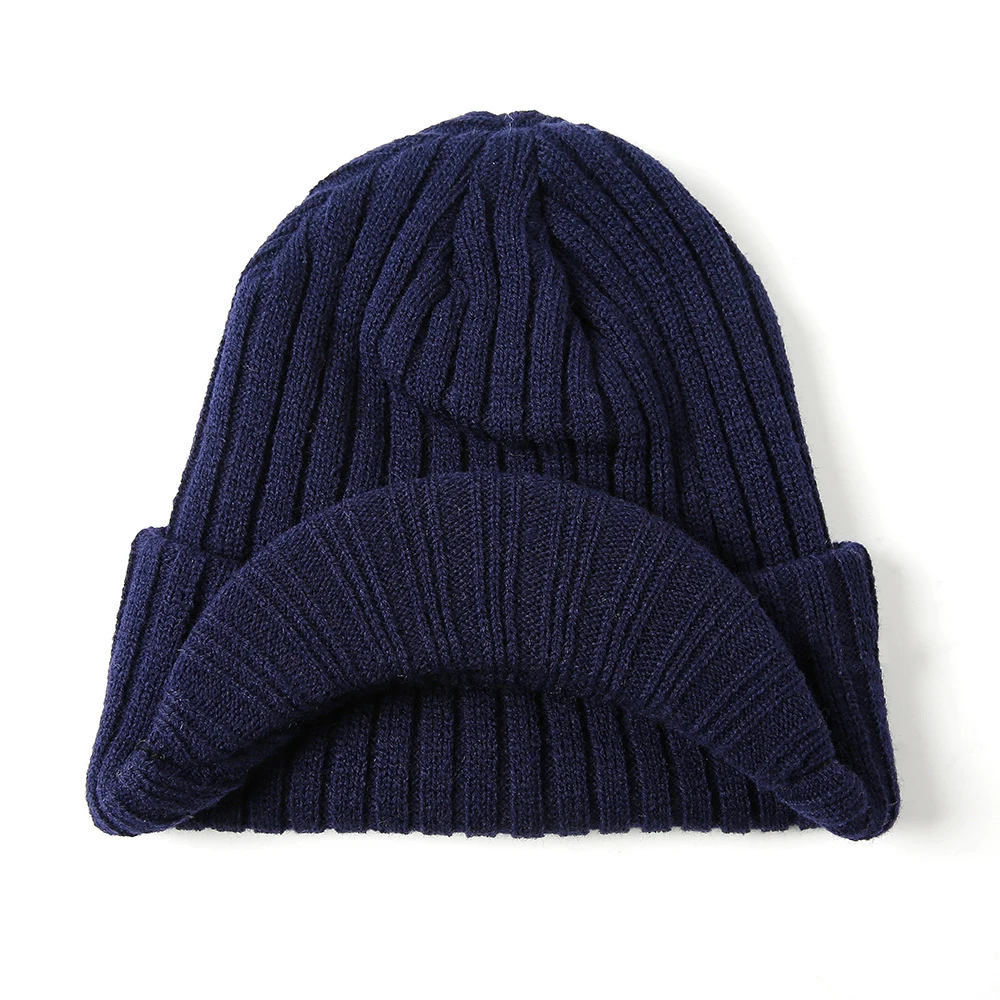 Мужская и женская теплая шерстяная шапка одноцветная простая модная