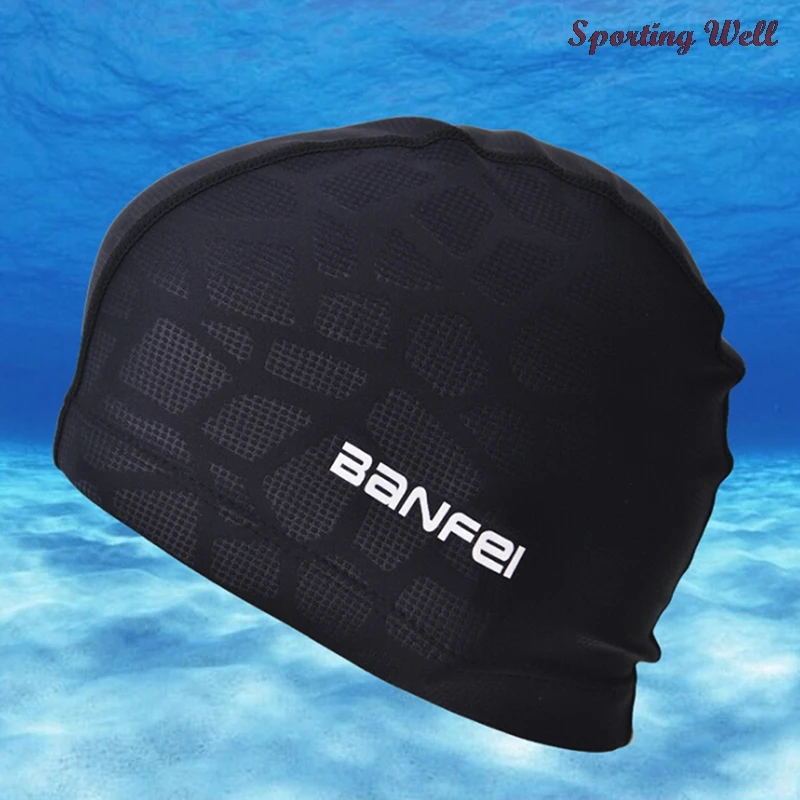 

Waterproof Fabric Protect Ears Long Hair Sports Swim Pool Hat Shark Flexible Durable Swimming Cap For Men Women