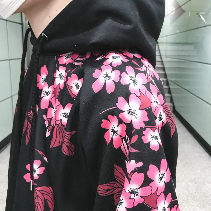 2019 зима кальмар вишневый цвет Толстовка пара романтическая мода Harajuku дикая