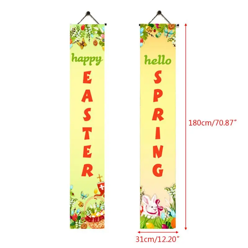 

1 Pair Creative Easter Banners Porch Sign Hanging Couplet Outdoor Indoor Decor