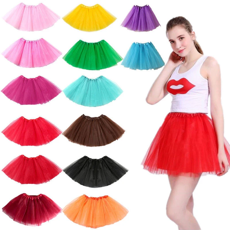 

U-SWEAR New Adults Tulle Tutu Skirt Dressup Party Costume Ballet Womens Girls Dance Wear Faldas Mujer Moda 2020