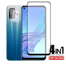 2Pcs For OPPO A53 Glass Full Tempered glass for OPPO A53S Camera glass For OPPO A53S A94 4G 5G A74 4G 5G A54 Screen Protector