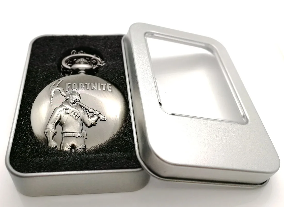 Grey Watch with Box Ретро мода игра кварцевые карманные часы аналоговый кулон ожерелье цепь Мужские Женские бронзовые серые часы relogio дропшиппинг коробка - Цвет: Grey Watch with Box