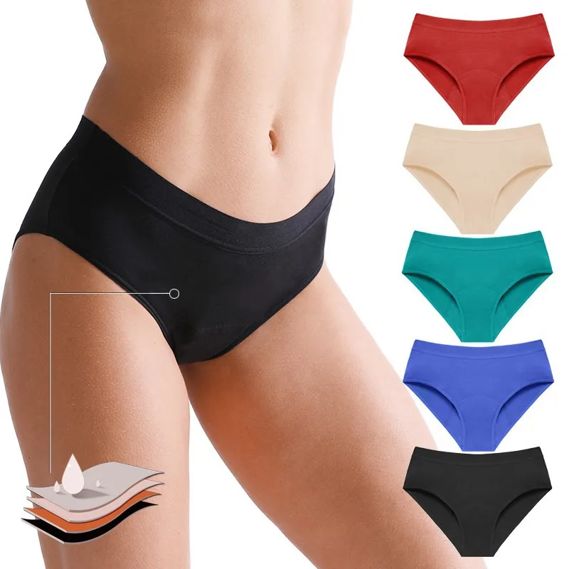 

Dropshipping Four-layer Bamboo Fiber Period Panties Heavy Flow Women Absorbent Leak Proof Panty Pants Menstrual Underwear Briefs