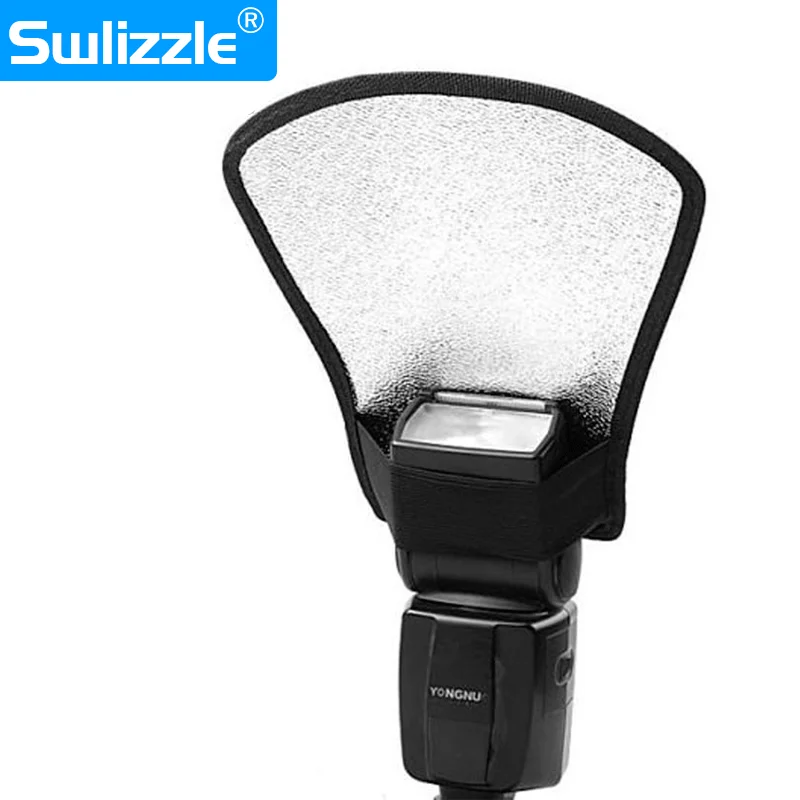 

2-in-1 Silver/White Camera Flash Diffuser Softbox Photo Flash Light Reflector For Canon Nikon Sony Cameras Size 11*18*20cm