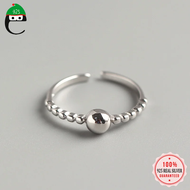 

Женское кольцо из серебра 925 пробы, с круглой бусиной