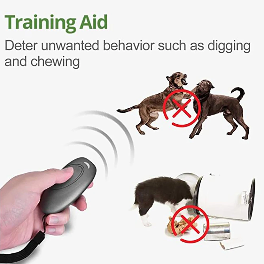 

New Ultrasonic Dog Training Repeller Control Trainer Device 3 in 1 Anti-barking Stop Bark Deterrents Dogs Pet Training Device